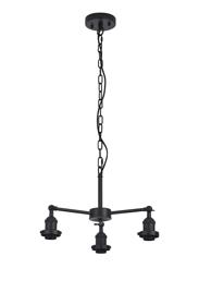 D1025BL  Dreifa Curved Round Pendant (FRAME ONLY), 3 x E27, Satin Black